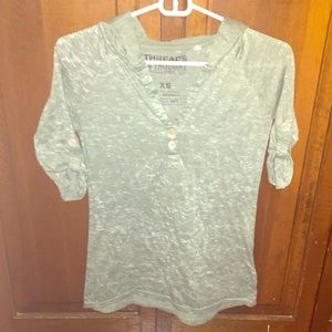 Threads 4 thought olive green 3/4 Hooded gip Sz Xs